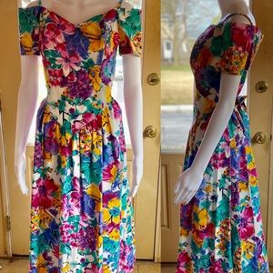 Vintage 80s women’s floral print dress